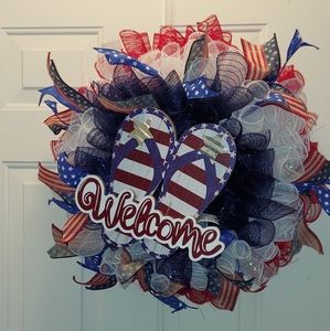 Patriotic door wreath